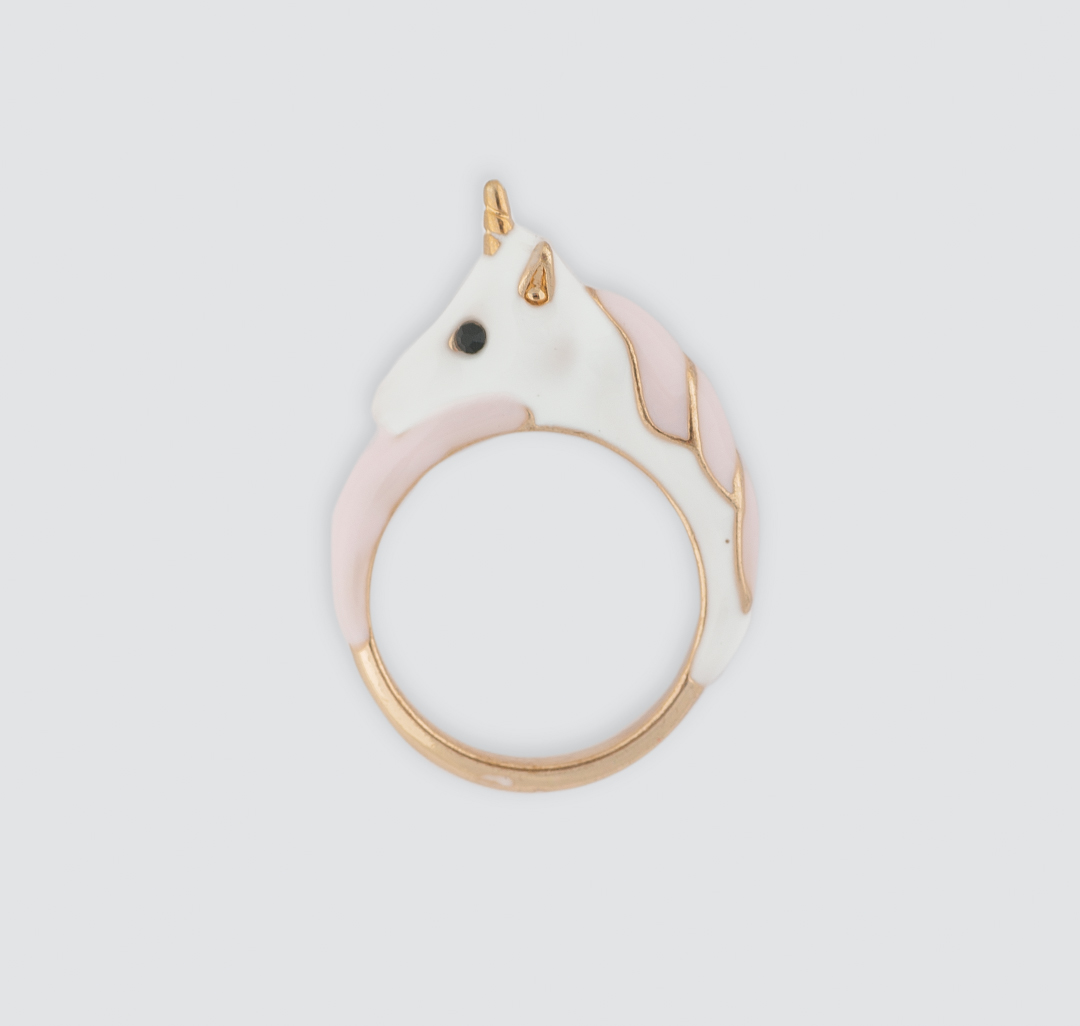Кольцо Мармалато, цвет Белый-розовый #1