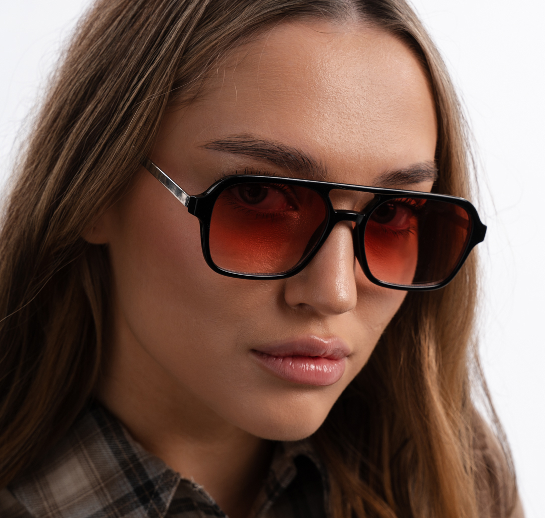 Очки солнцезащитные черные-розовые Мармалато, цвет черный-розовый-серебро #1