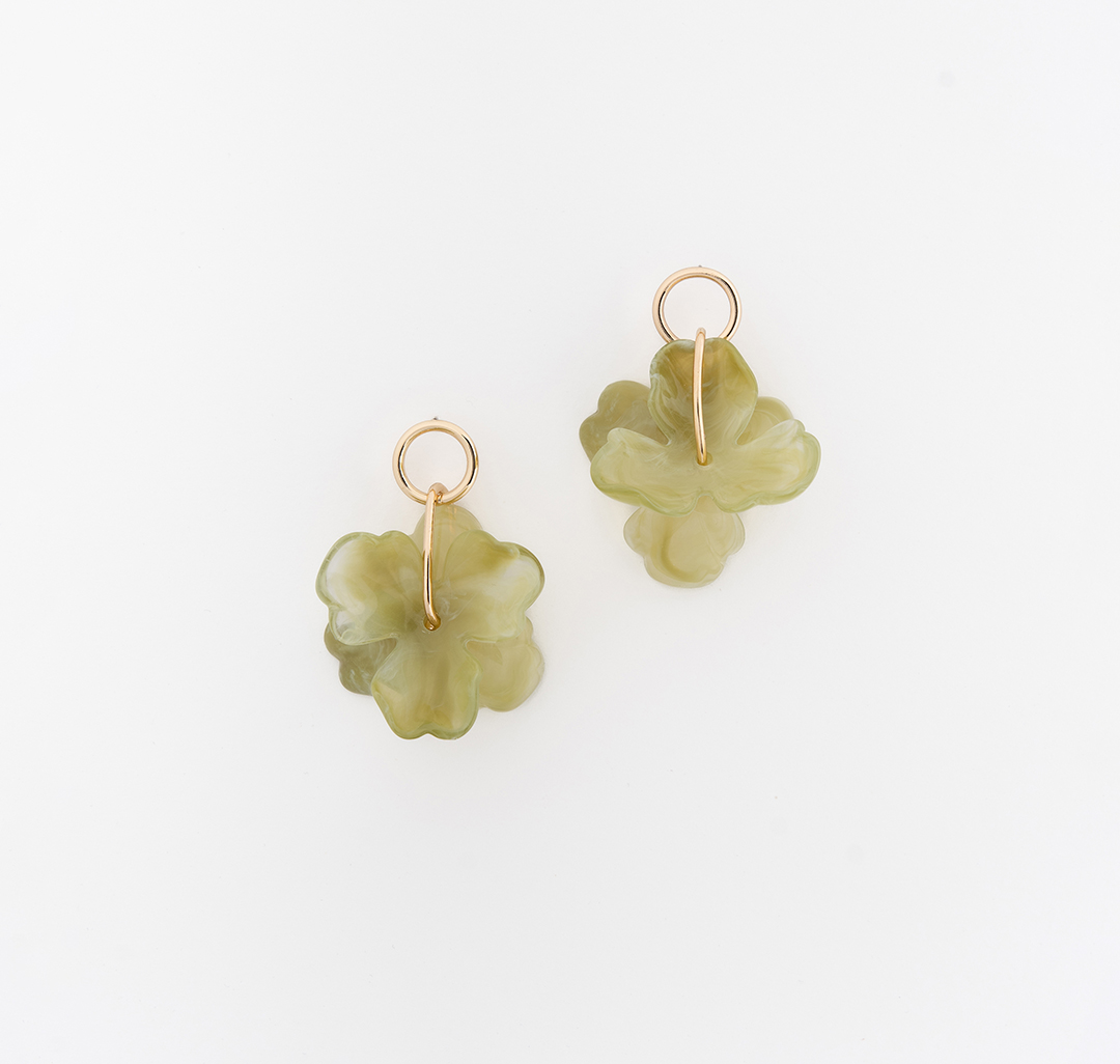 Серьги Мармалато, цвет светло-зеленый-золото #3