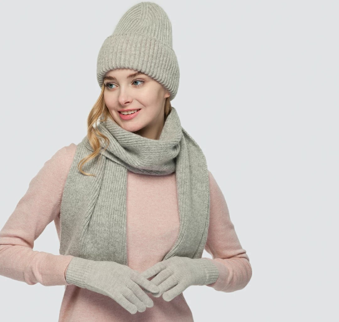 Шапка из мягкой смесовой шерсти ангоры Мармалато, цвет светло-серый #3