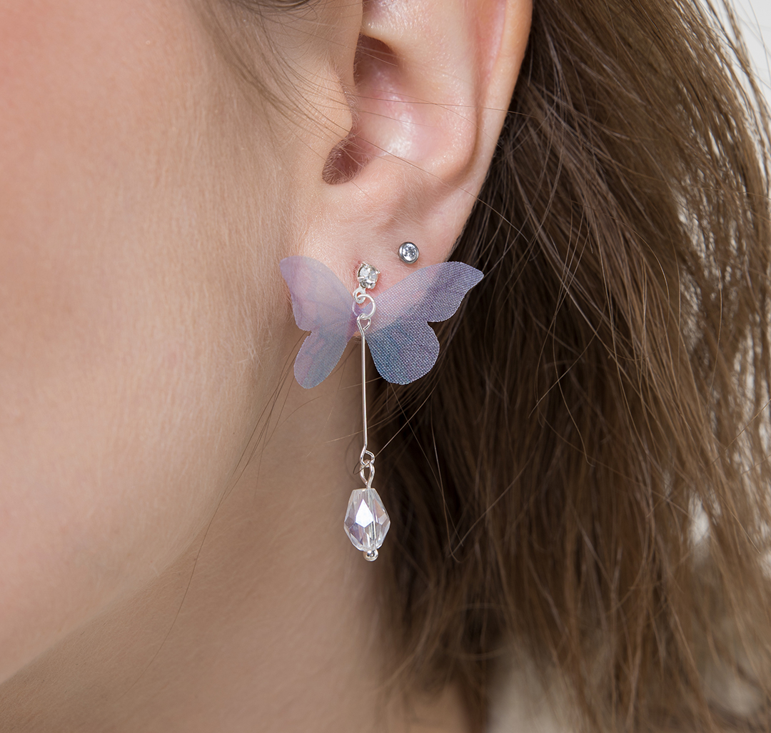 Серьги Мармалато, цвет голубой-белое серебро-прозрачный #4