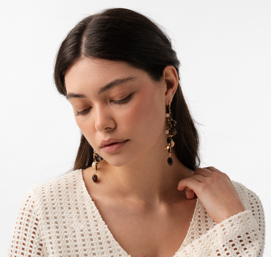 Серьги Мармалато, цвет коричневый-золото-мультиколор #3