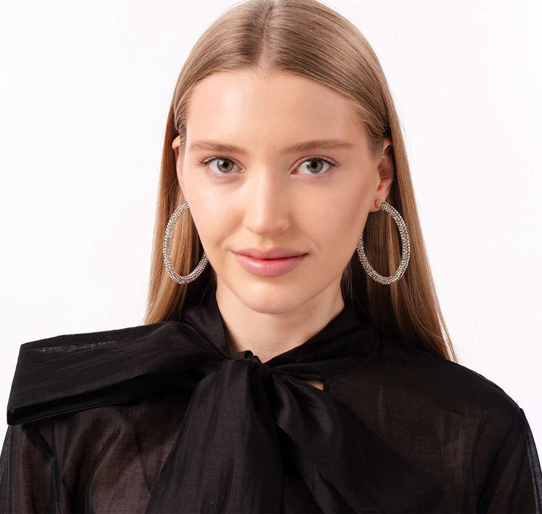 Серьги Мармалато, цвет белое серебро-прозрачный #3