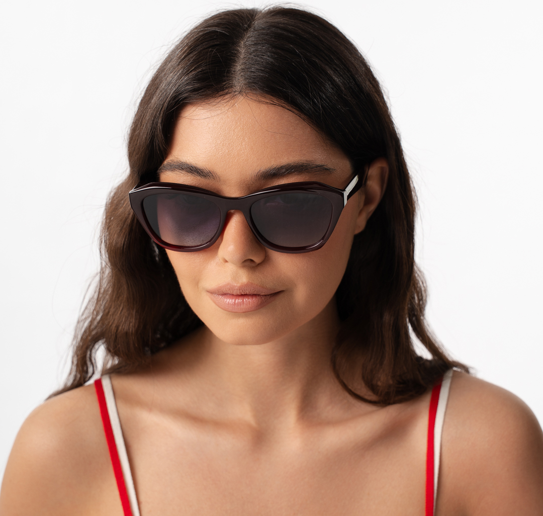 Очки с чехлом Мармалато, цвет черный-винный #1