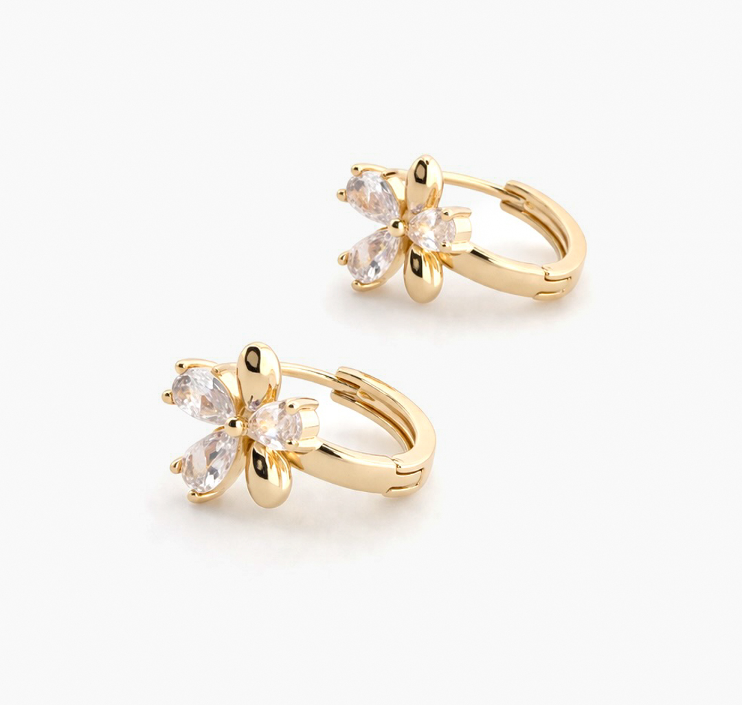 Серьги 1235-091 153315 цвет золото-прозрачный — фото №5