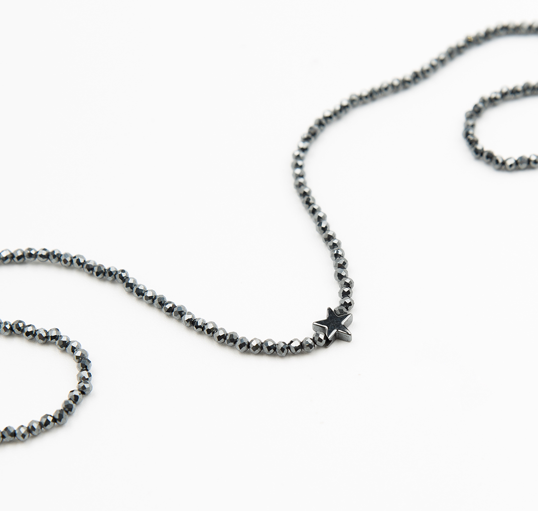 Колье Мармалато, цвет Черный-белое серебро #2