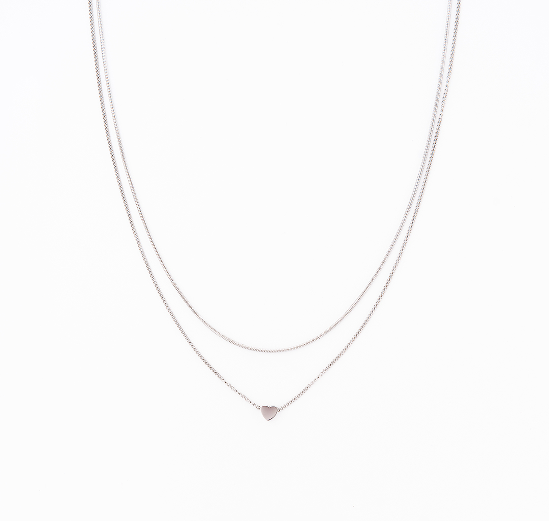 Набор колье (2шт) Мармалато, цвет Серебро #1