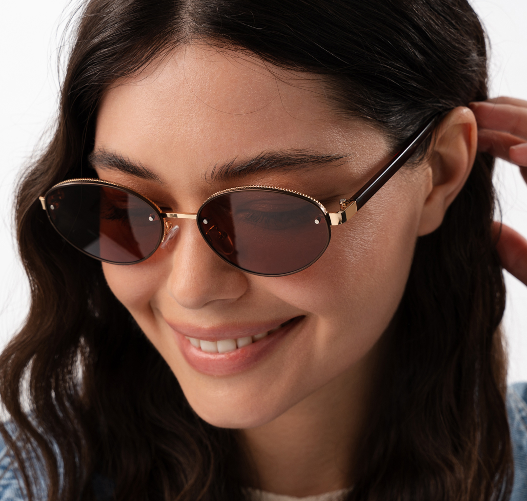 Очки с чехлом Мармалато, цвет коричневый-золото #1