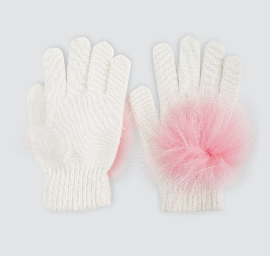 Перчатки Мармалато, цвет Белый-розовый #1