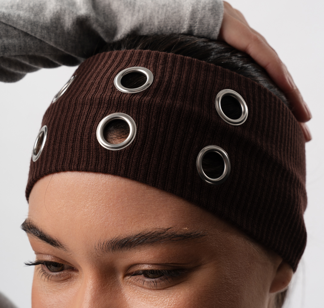 Повязка для волос Мармалато, цвет коричневый-серебро #3