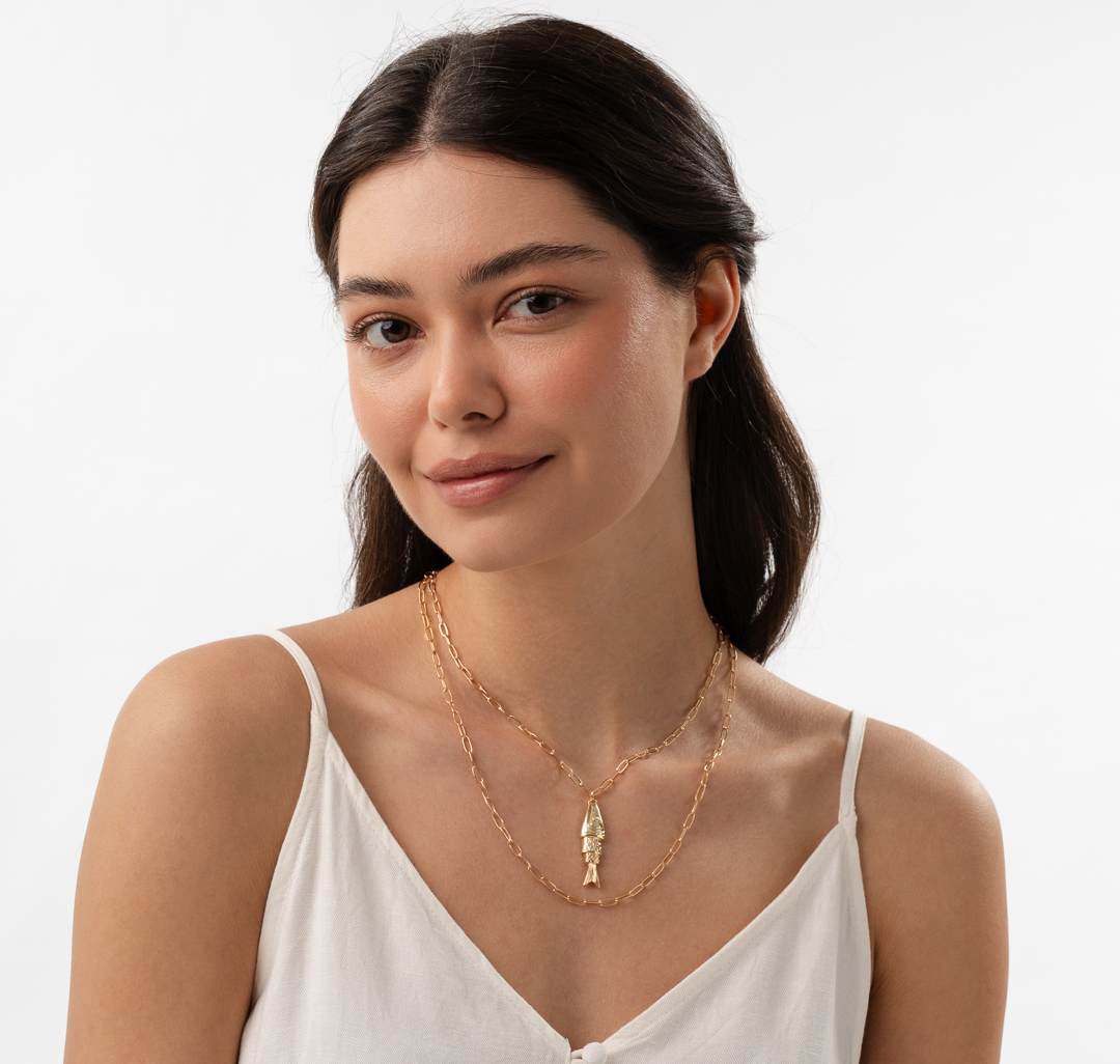 Набор колье (2 шт) Мармалато, цвет золото #3