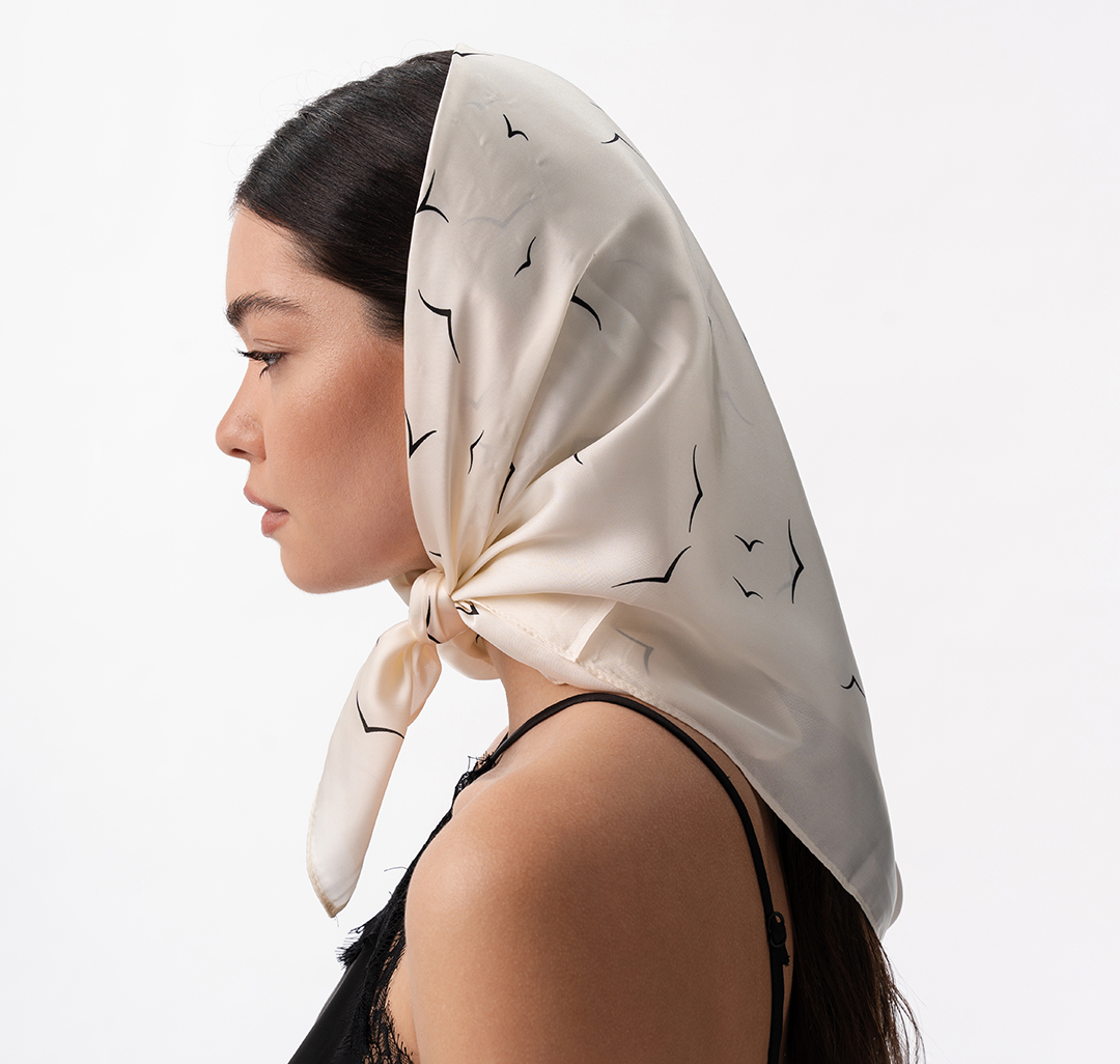 Платок Мармалато, цвет молочный-черный #2