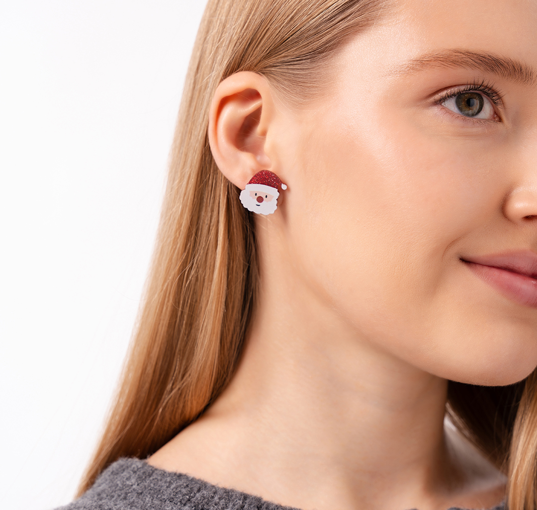 Набор серег (2 пары) Мармалато, цвет зеленый-белый-красный #4