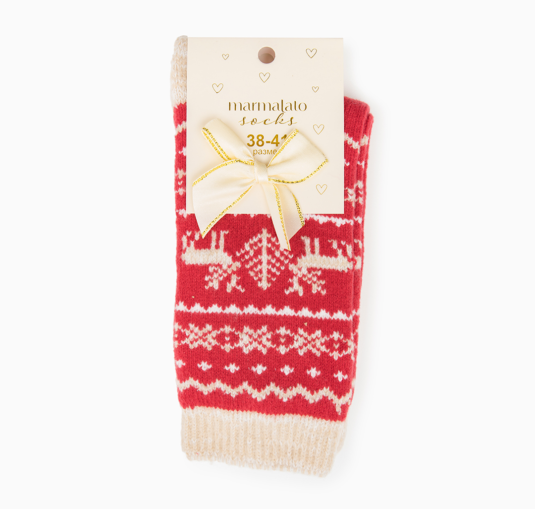 Носки (1 пара) Мармалато, цвет Красный-бежевый #4