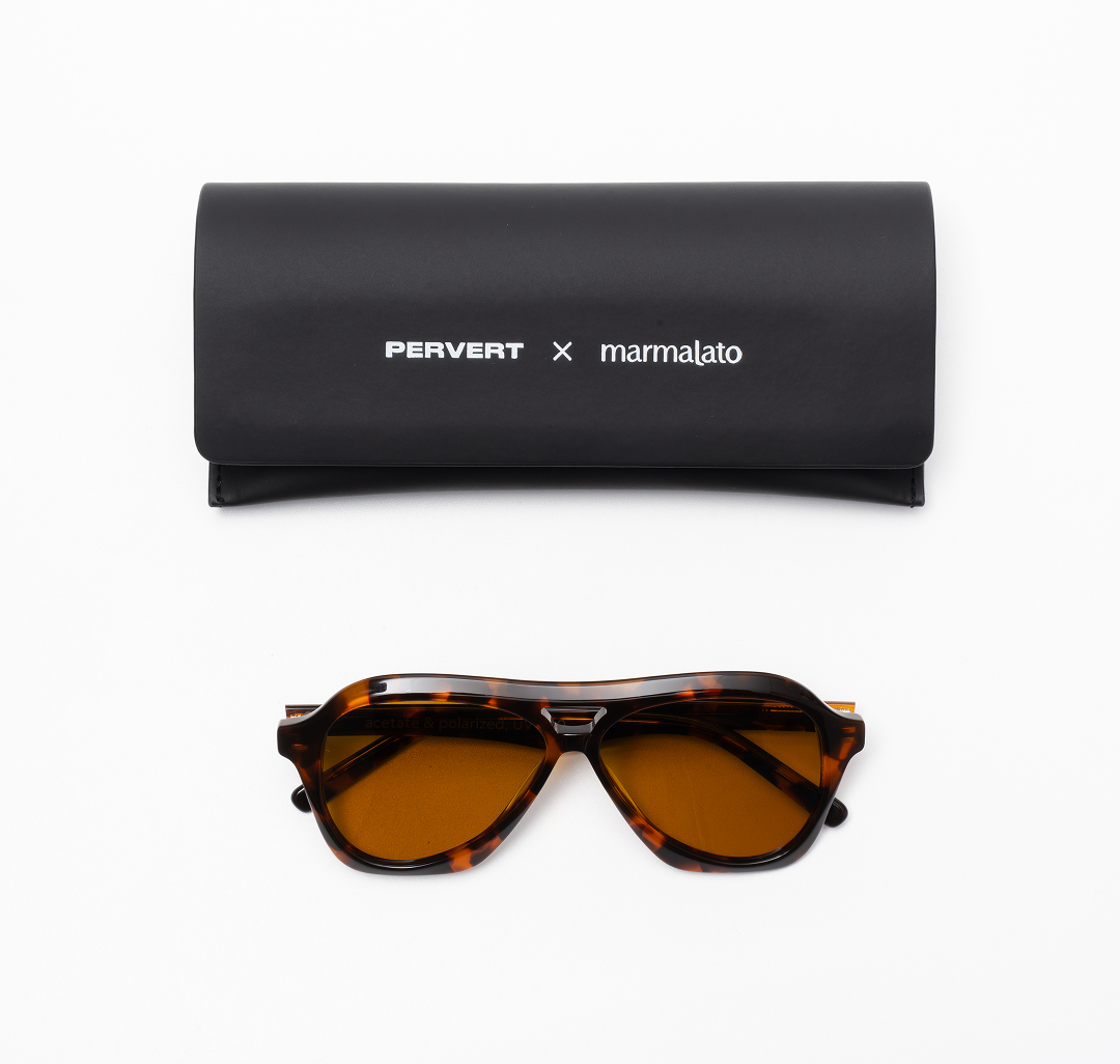 Очки с чехлом Мармалато, цвет темно-коричневый-коричневый #8