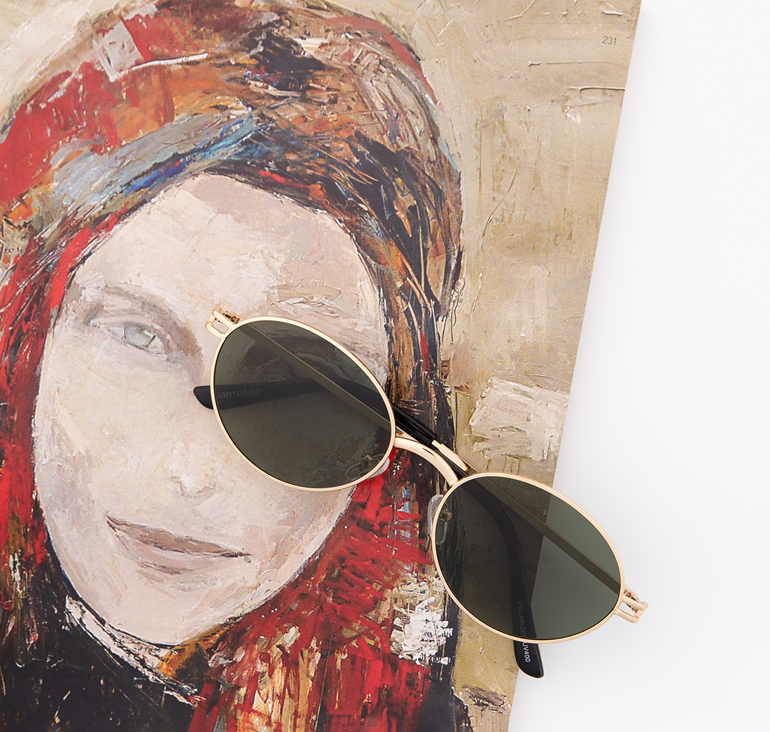 Очки с чехлом Мармалато, цвет Темно-зеленый-золото #3