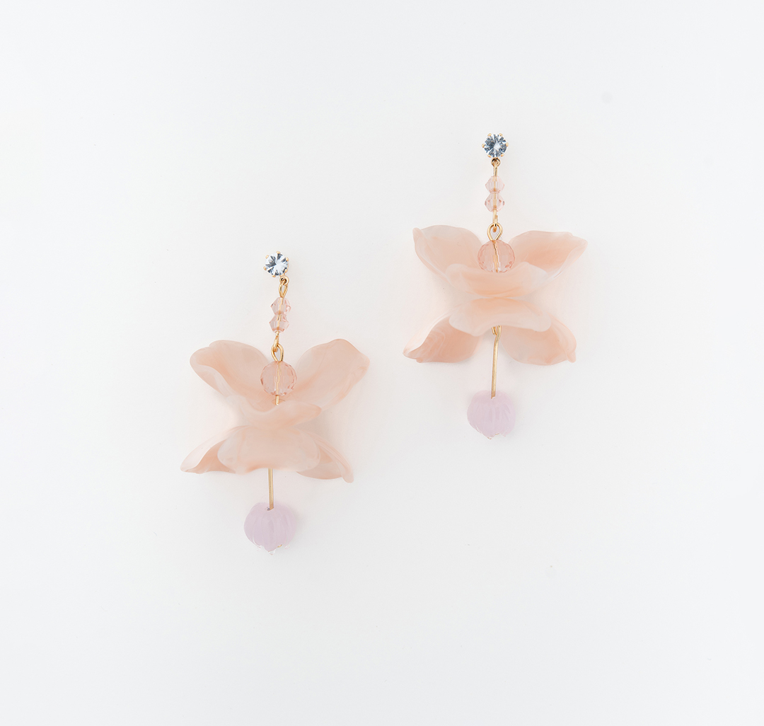 Серьги Мармалато, цвет светло розовый-золото-прозрачный #4