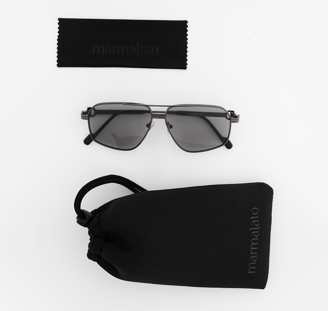 Очки с чехлом Мармалато, цвет серый-черный #8