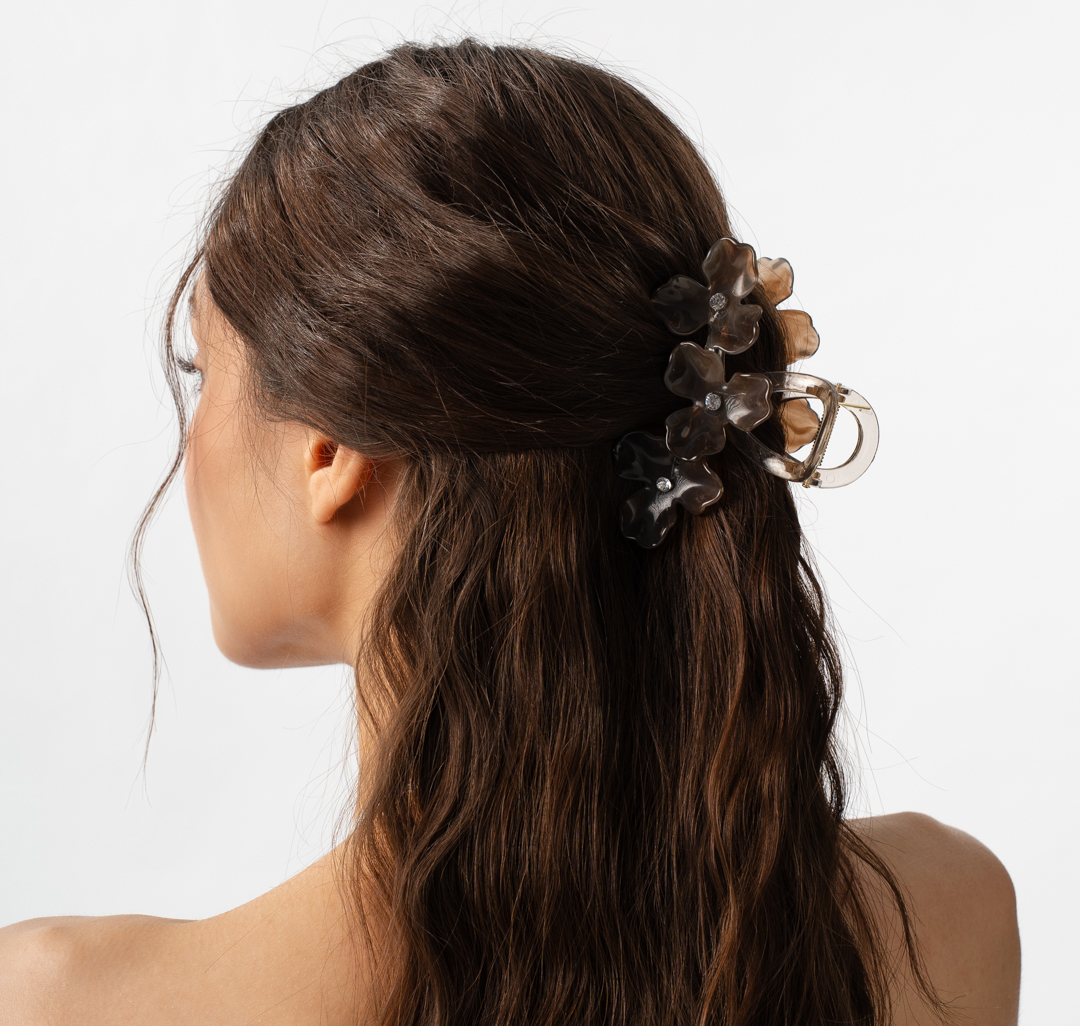 Заколка-краб Мармалато, цвет темно серый-серый #1