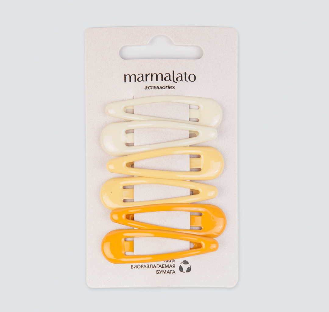 Набор зажимов (6 шт) Мармалато, цвет Молочный-бежевый-оранжевый #1