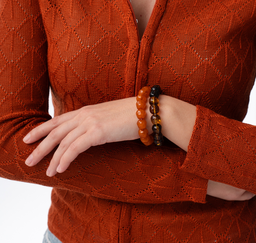 Набор браслетов (2 шт) Мармалато, цвет коричневый-оранжевый #2