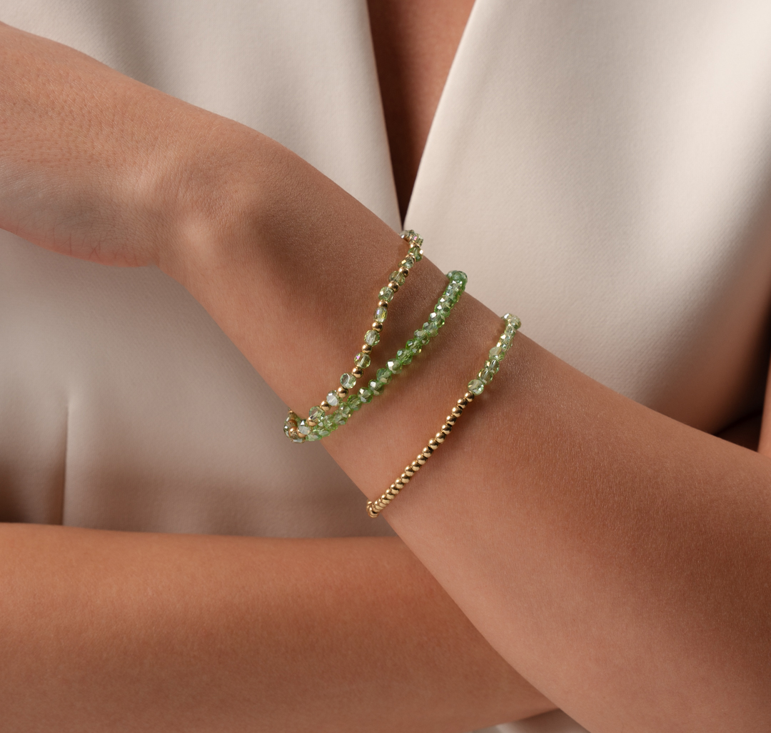 Набор браслетов (4 шт) Мармалато, цвет светло зеленый-мультиколор #1