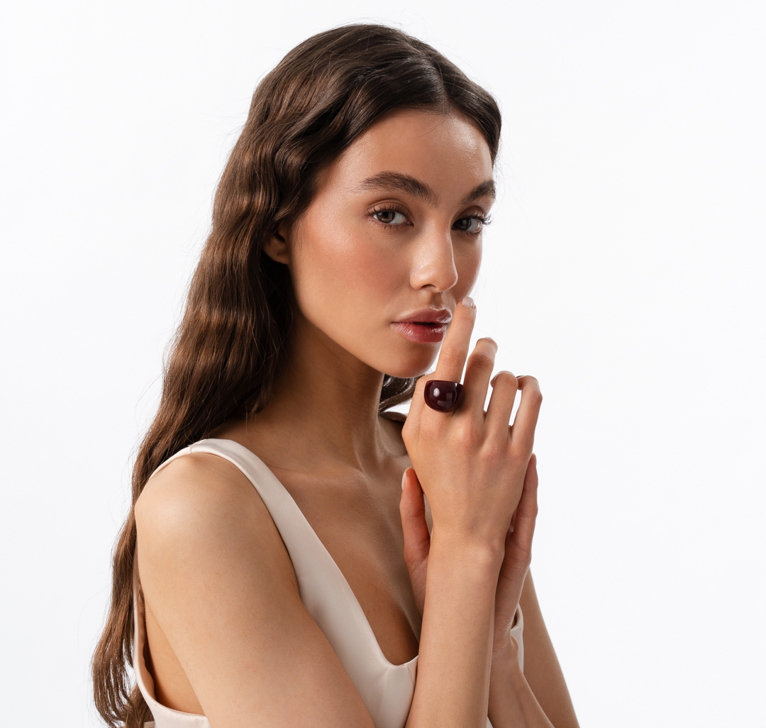 Кольцо Мармалато, цвет Винный #2