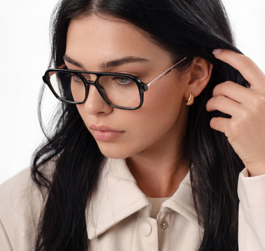 Очки с чехлом Мармалато, цвет черный-прозрачный-розовый #1