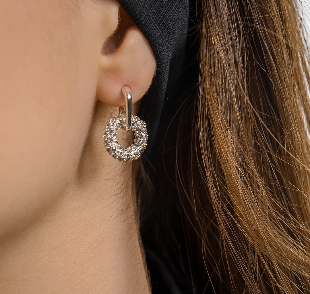 Серьги Мармалато, цвет белое серебро-прозрачный #4