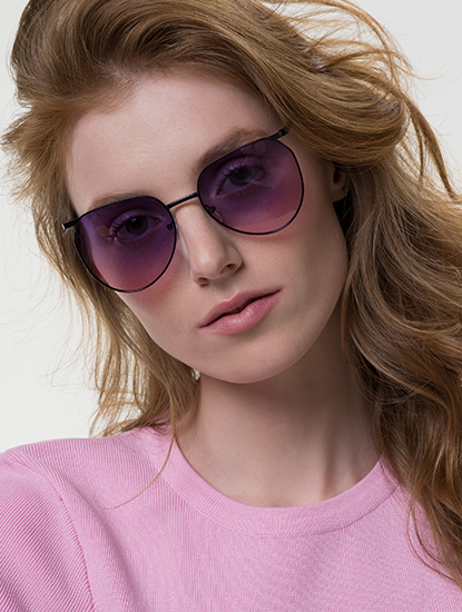 Очки солнцезащитные с поляризацией черные-фиолетовые