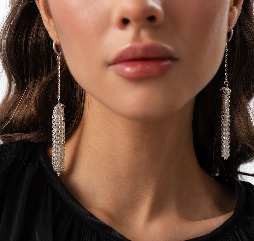 Серьги Мармалато, цвет Белое серебро #3