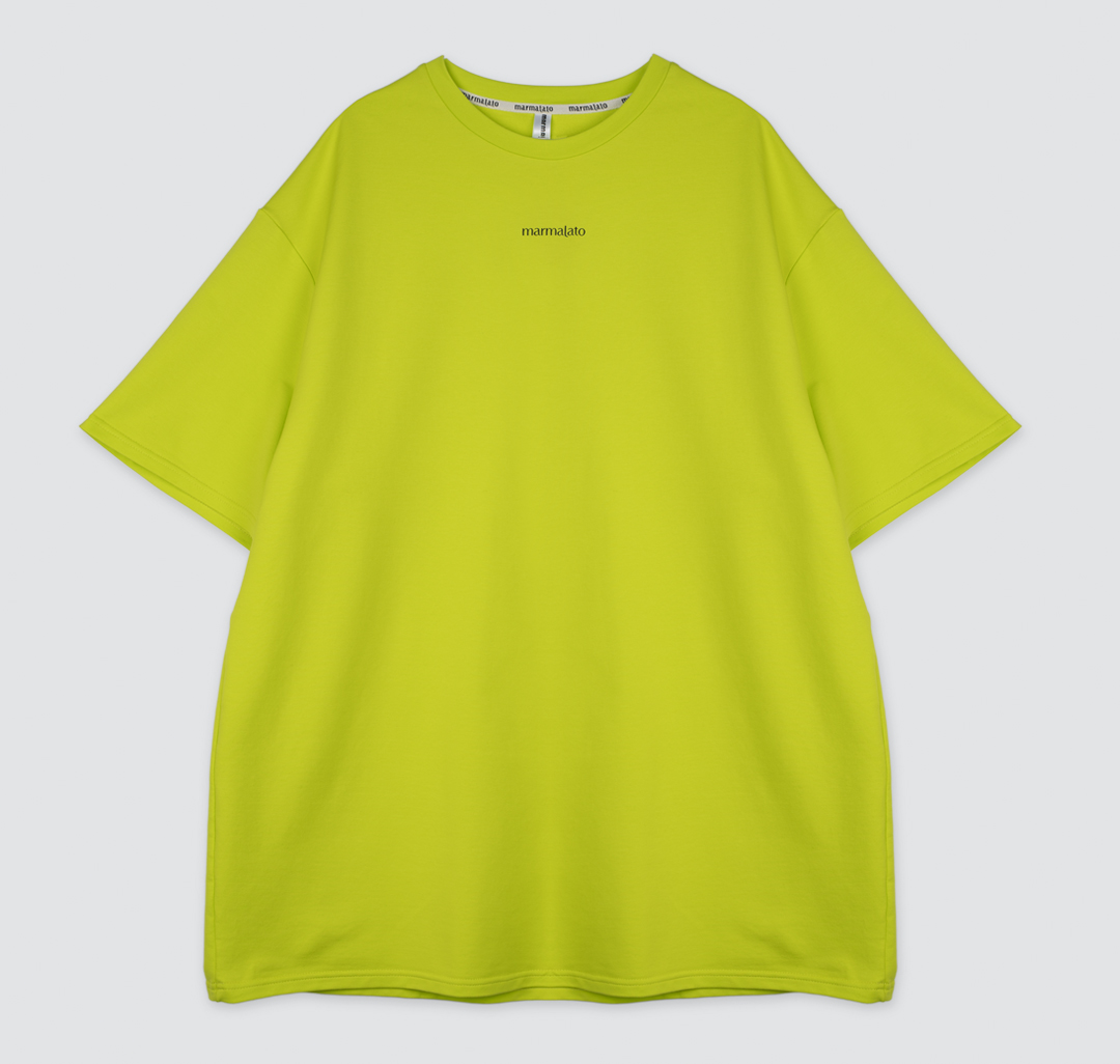 Платье-футболка Мармалато, цвет Неоновый зеленый-черный #3