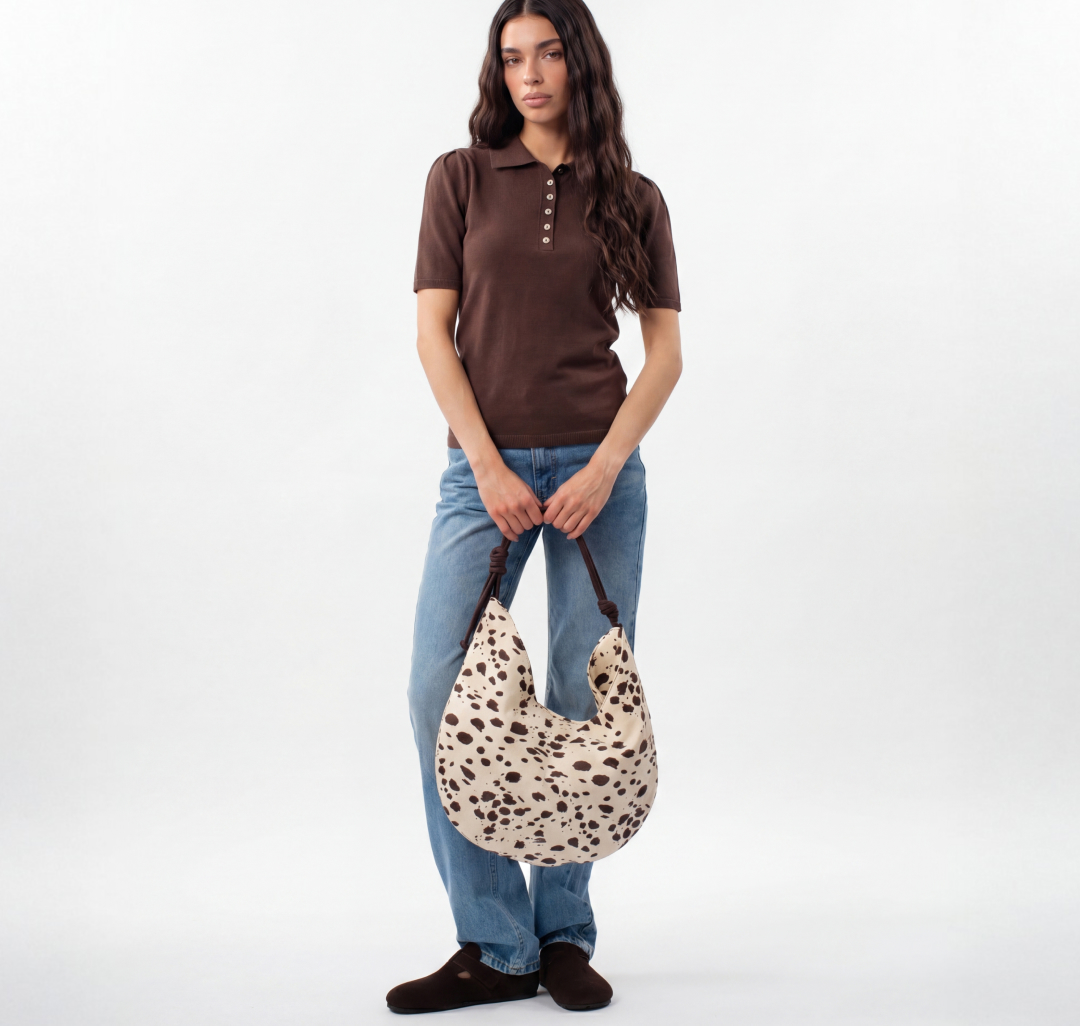 Сумка Мармалато, цвет молочный-шоколадный #5