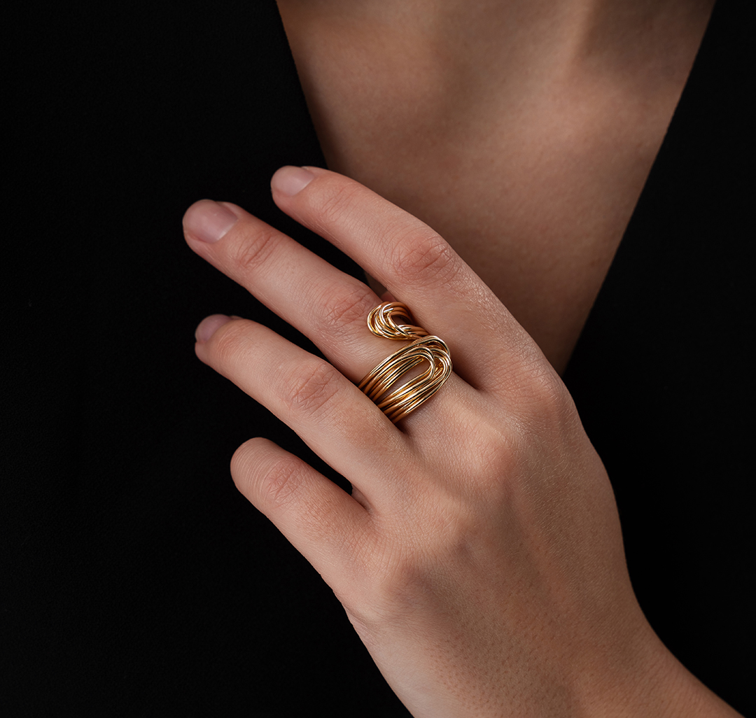 Кольцо Мармалато, цвет Золото #4