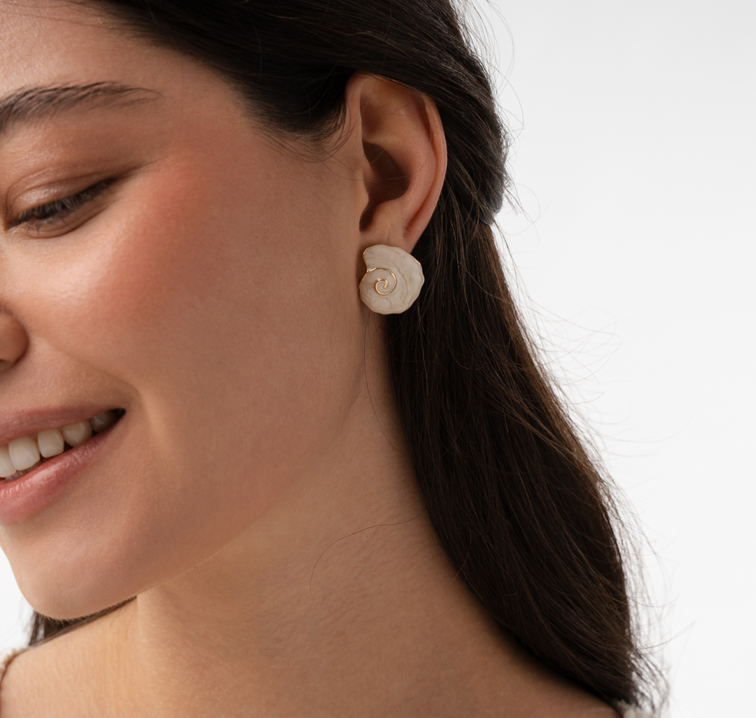 Серьги Мармалато, цвет молочный-золото #2