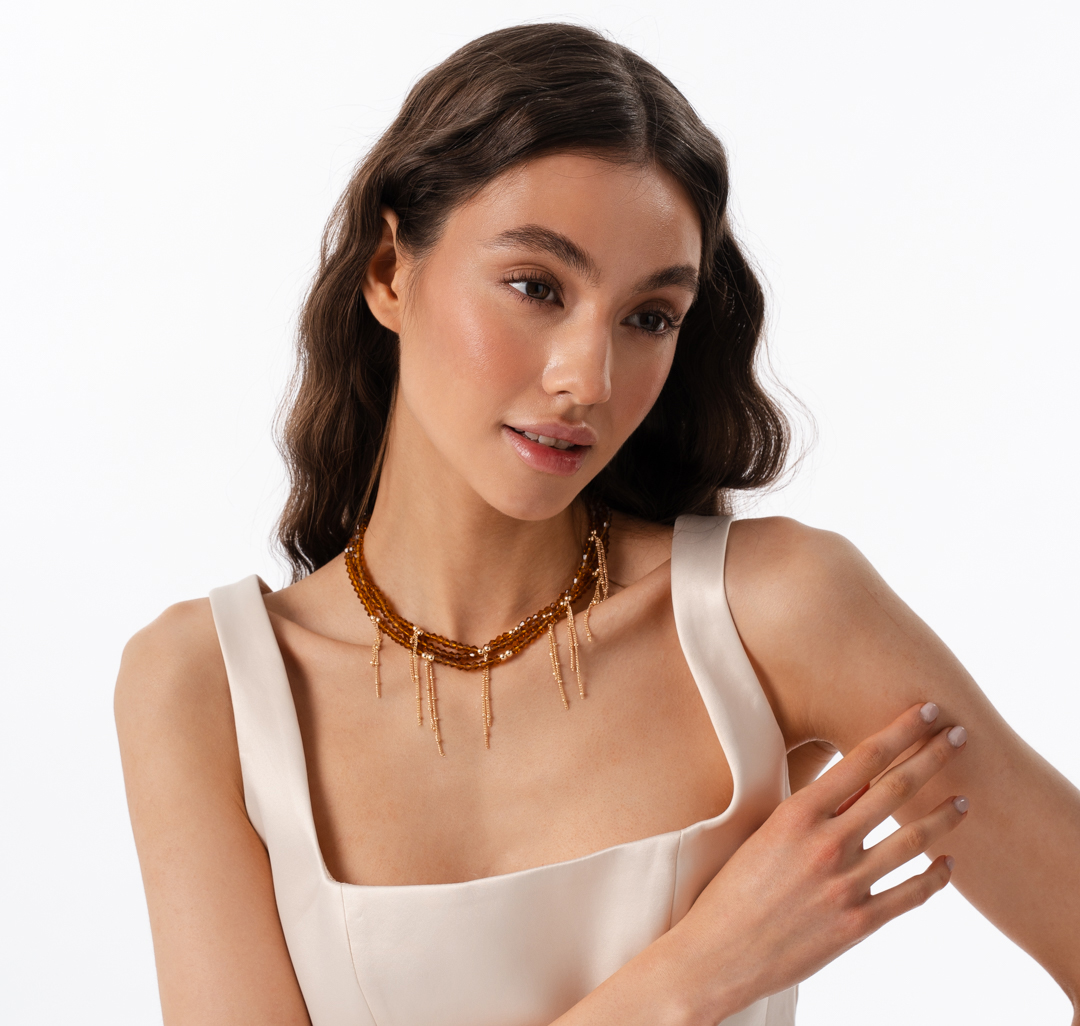 Колье Мармалато, цвет Золото-коричневый #4