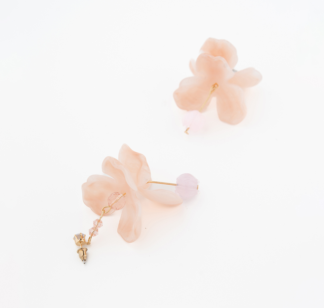 Серьги Мармалато, цвет светло розовый-золото-прозрачный #5