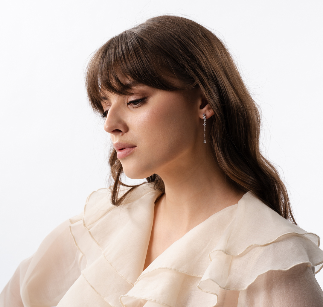 Серьги Мармалато, цвет Белое серебро-прозрачный #2