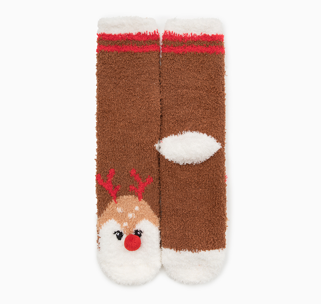 Носки (1 пара) Мармалато, цвет Молочный-красный-коричневый #1