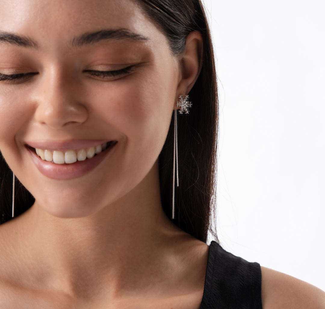 Серьги Мармалато, цвет Белое серебро-прозрачный #4