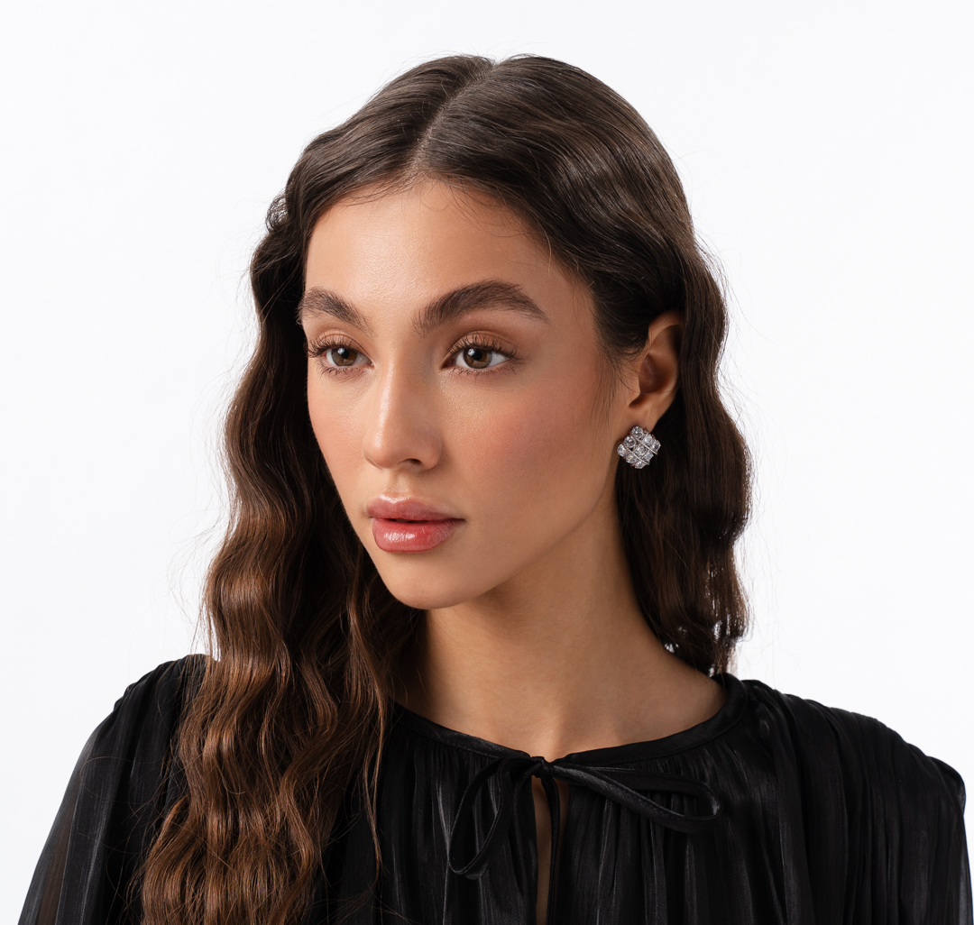 Серьги Мармалато, цвет Белое серебро-прозрачный #3