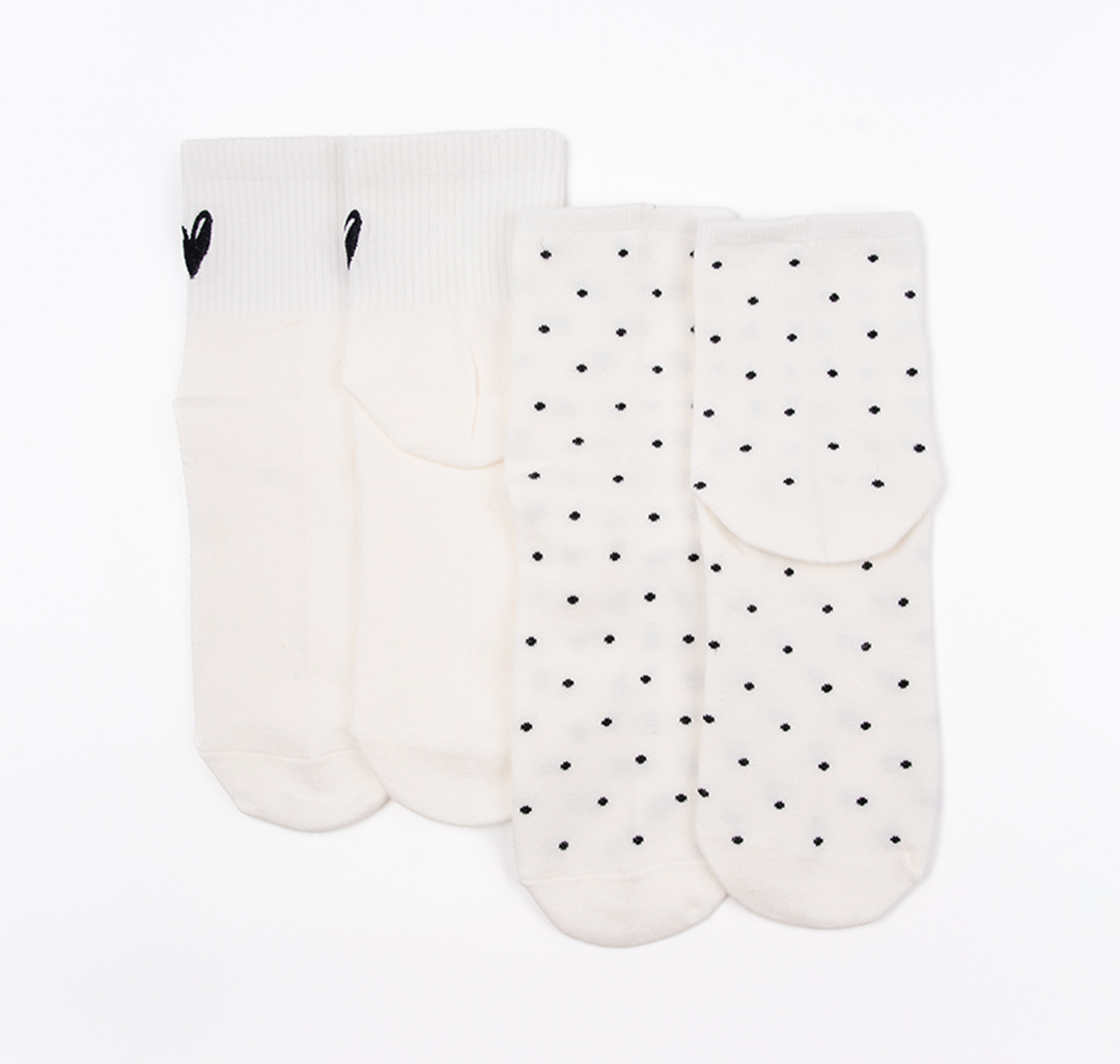 Носки (2 пары) Мармалато, цвет молочный-черный #3