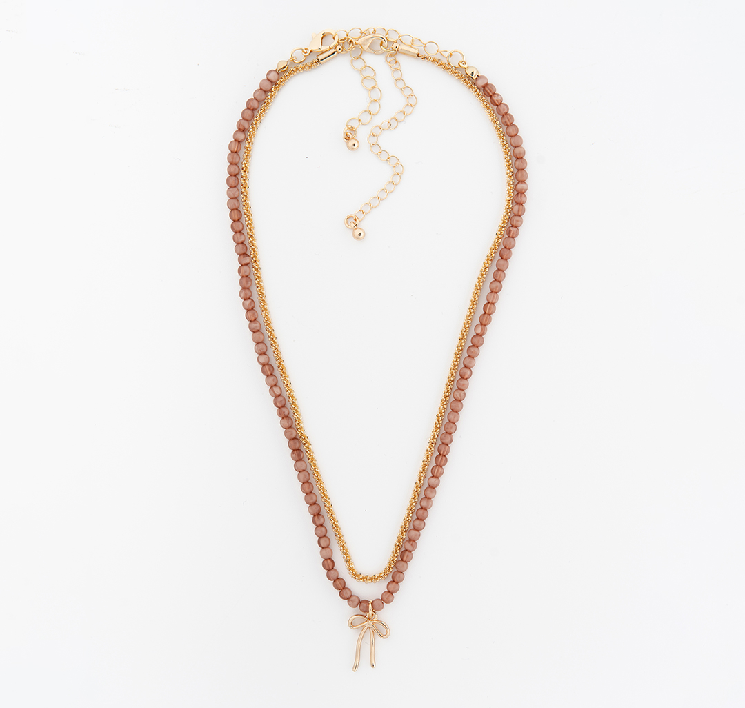 Набор колье (2 шт) Мармалато, цвет бежевый-золото #3