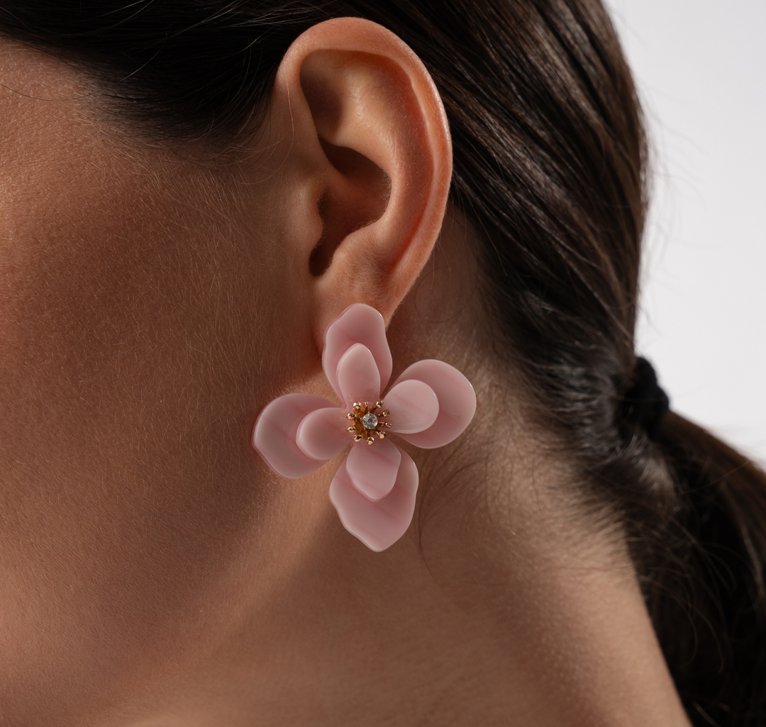 Серьги Мармалато, цвет розовый-золото-прозрачный #1