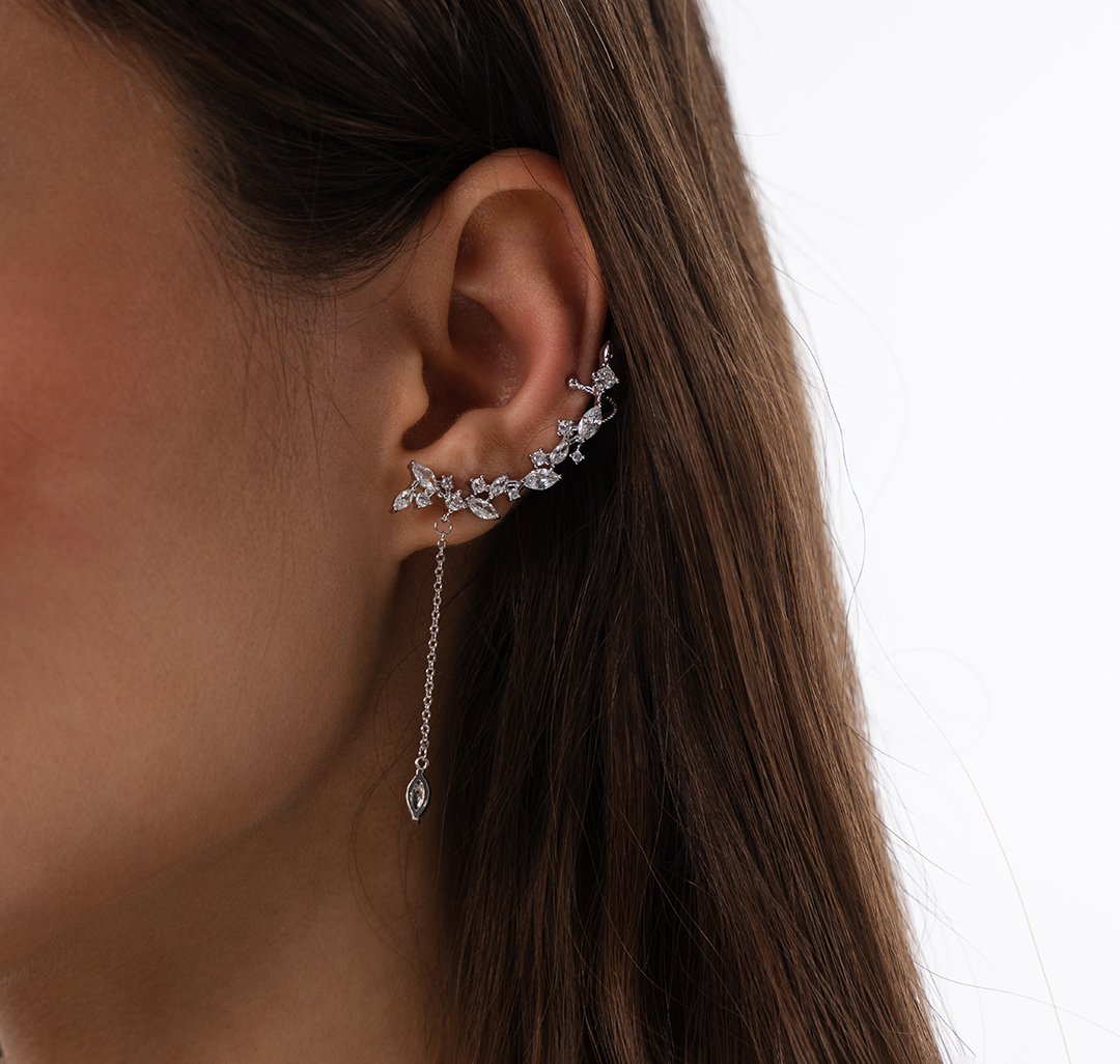 Набор каффов (2 шт), цвет -  Серебро-прозрачный Мармалато, цвет белое серебро-прозрачный #4