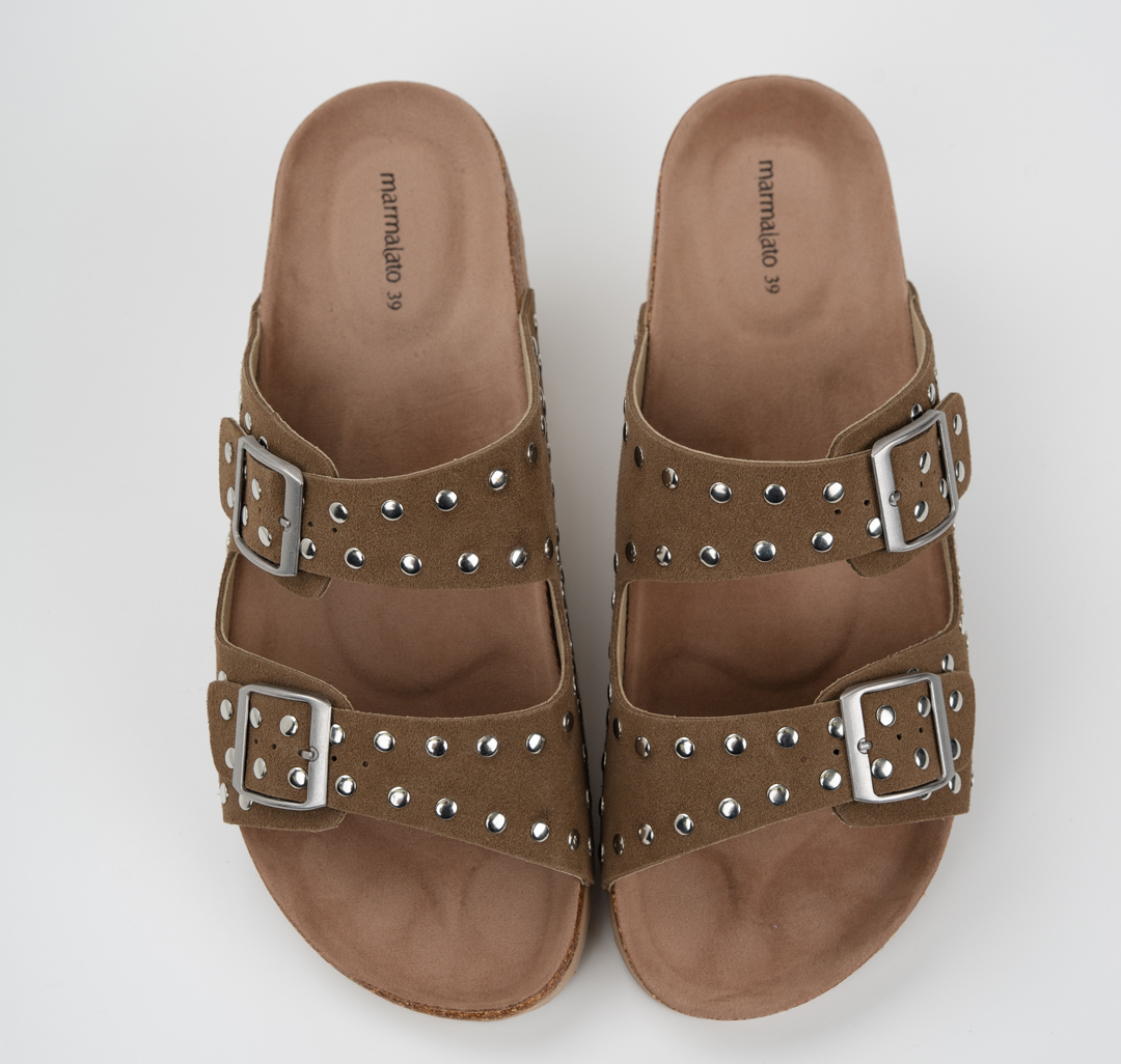 Шлепанцы Мармалато, цвет бежевый-серебро #3