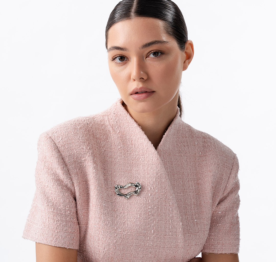 Брошь Мармалато, цвет белое серебро #2