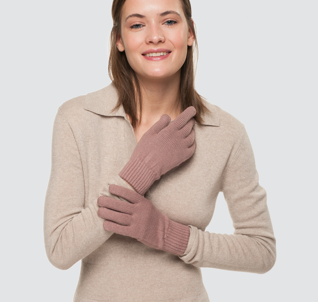 Женские перчатки с вискозой Мармалато, цвет Пыльно-розовый #2