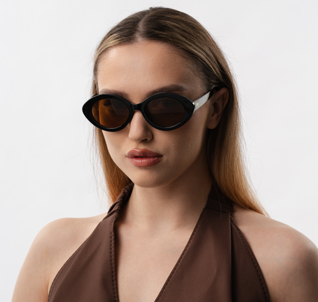 Очки с чехлом Мармалато, цвет черный-коричневый-золото #2