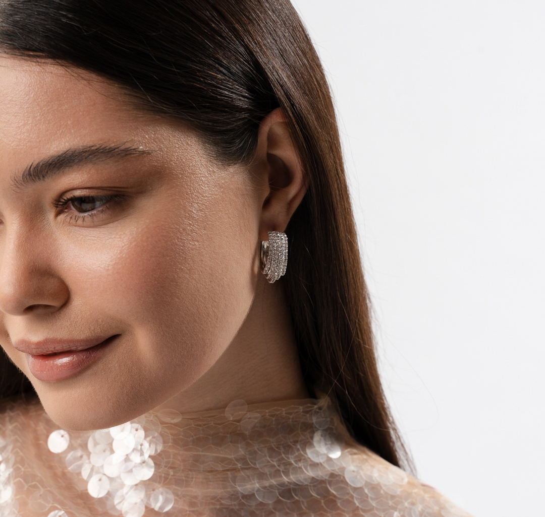 Серьги Мармалато, цвет белое серебро-прозрачный #2